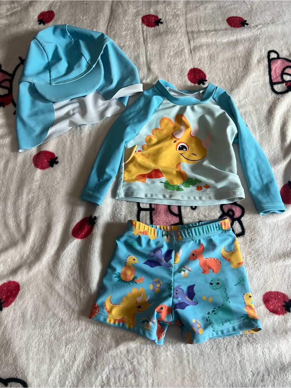 Dinosaur Rash Guard Swim Set - 6-9 months